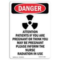 Signmission OSHA Danger Sign, Attention Patients, 24in X 18in Decal, 18" W, 24" L, Portrait, Attention Patients OS-DS-D-1824-V-2464